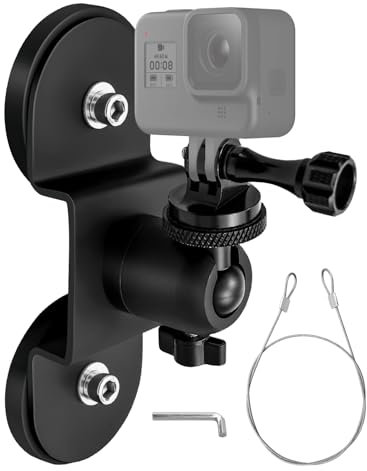 Heavy-Duty Magnetic Car Camera Mount, Compatible with Universal GoPro Mount for Hero 9/8/7/6/5 with Rotating Ball Head