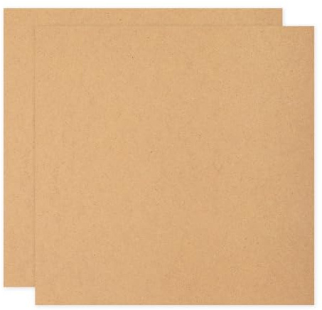 sourcing map MDF Wood Board for Crafts,1/12(2mm) Thick Medium Density Fiberboard Unfinished Wood for DIY Projects, Art Classes, Carpentry, Painting (15 x 15 in,2Pcs)