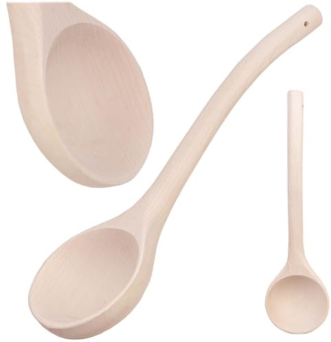 KADAX Saunakelle aus Holz, 40.5 x 11 cm, Saunalöffel zum Aufgießen von Wasser auf Saunasteine, Holzkelle für Sauna, Holzlöffel für Saunaaufgüsse, Saunazubehör