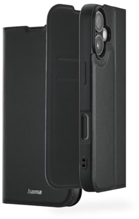 Hama Handyhülle für iPhone 17, Etui mit Kartenfach | Handytasche zum Aufstellen schwarz, extra Schutz von Display und Kamera, mit Magnet, Klapphülle, weich, Anti Fingerabdruck