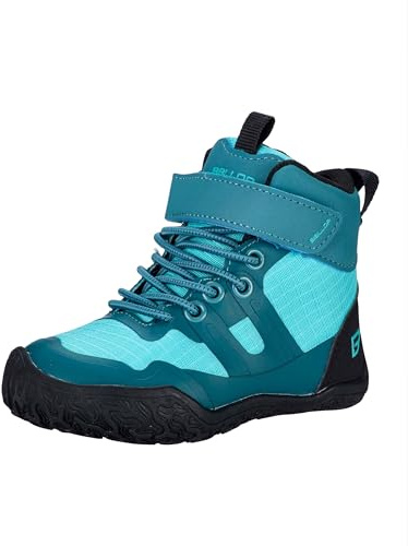 BALLOP Kuluba W Barfußschuhe für Kinder Türkis – wasserdichte Wanderschuhe für Outdoor-Abenteuer bei jedem Wetter, Natürliches Laufgefühl