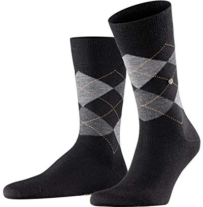 Burlington Herren Socken Edinburgh M SO Wolle gemustert 1 Paar, Schwarz (Black 3000), 46-50