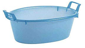 Stefanplast Polyethylen Oval Waschbecken, neutral/hellblau, 75 Liter