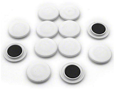Large White Planning Office Magnets for Fridge, Whiteboard, Noticeboard, Filing Cabinet - 40mm dia x 8mm high - Pack of 120