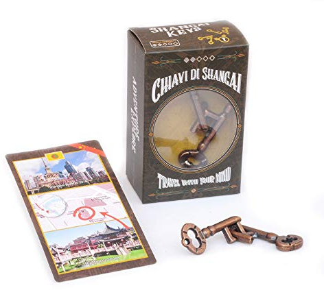 Logica Puzzles Art. Shangai Keys - Metal Puzzle - Difficulty 2/6 Medium - Cast Puzzle - Travellers Collection