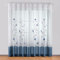 SIMPVALE 1 Pezzi Tenda per Interni, Blu 140x245 cm Tende per Finestre con Motivo a Floreale Ricamata, Tenda Semi Trasparente Voile con Occhielli per Camera da Letto e Salotto