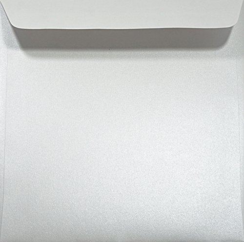 Netuno 100 Briefumschläge Perlmutt-Weiß quadratisch 170x 170 mm 120g Majestic Marble White Papier quadratische Umschläge Perlweiß Briefkuverts Briefhüllen elegant Einladungsumschläge edel