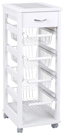 LIBEROSHOPPING. EU – Tu casa en un clip - Carro ahorra espacio para frutas y cajones (blanco)