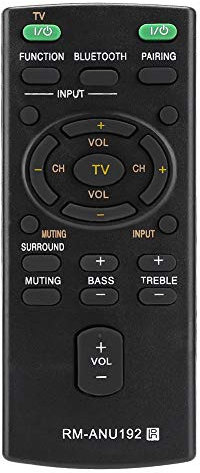 RM-ANU192 Télécommande, Télécommande Universelle de Remplacement pour Barre de Son Sony SACT60BT HTCT60BT SSWCT60