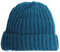 FosterNatur, Merino Damen/Herren Mütze Dickripp, 100% Wolle (Petrol)