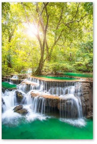 Postereck - 3599 - Chute d'eau, nature Forêt Paysage Rivière Lac - Poster mural Tableau photo murale - Affiche - 4:3-40,0 cm x 30,0 cm