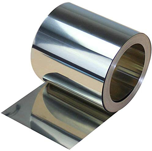 GOONSDS Hojas de láminas de Placa Fina de Acero Inoxidable para Bricolaje Materiales de Laboratorio a Mano y universitarios, Grosor 0.1mm, Longitud 3000mm,Width 100MM