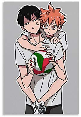 YZLI Anime Haikyuu Shoyo Hinata und Tobio Kageyama Poster, dekoratives Gemälde, Leinwand, Wandkunst, Wohnzimmer, Poster, Schlafzimmer, Gemälde, 40 x 60 cm