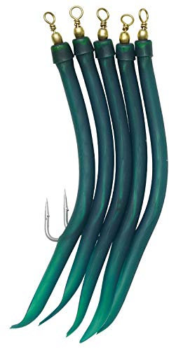 Kinetic Gummi-Makk in fünf Farben und Größen verfügbar, Inhalt je Packung 5 Stück, Perma Steel Haken (Green, 12/0)