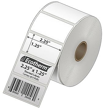 2,25 x 1,25 Direkt-Thermo-Papier-Etikettenaufkleber – 1135 Etiketten pro Rolle – 4 Rollen – für Zebra LP2824 LP2844 GC420 GK420 GX430 ZD220 ZD420 ZD500 ZD620 ZP-50 0, GT80 0 Drucker
