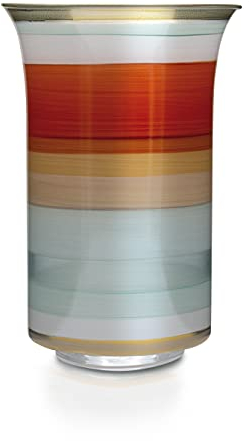 Angela Neue Wiener Werkstätte Vase Mary -Orange Glasvase handbemalt, vergoldet, Glas, 12 cm