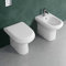Inbagno Sanitari Bagno Filo Muro a Terra, in Ceramica Bianca Serie Compact, Coprivaso Avvolgente Incluso