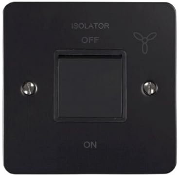 Eurolite 6AMP Fan Isolator Switch MATT Black Black Trim