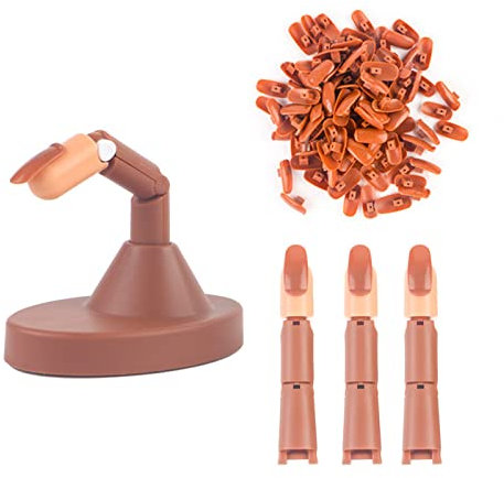 1 Set Acrylic Nails Practice Finger Nail Tips Practice Model Adjustable Nail Training Hand for Gel and Nail Art Training