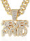 Halukakah ● 4EVER PAID ● Goldkette für Herren 18k Echtgold PlattiertIced Out Anhänger Halskette,Volle Cz-Labordiamanten Zinken-Set,14mm Kubanische Gliederkette 45cm,Kostenlose Geschenkbox
