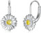 Flpruy Gänseblümchen Ohrringe 925 Sterling Silber, Gänseblümchen Schmuck Blumen Ohrringe Levelback ohrringe Mädchen Sommer, Geburtstag Geschenk für Mama, Mädchen, Frau