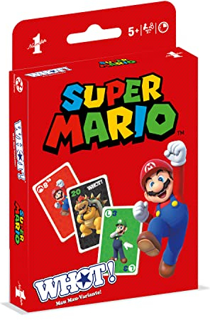 Winning Moves - WHOT! Mau Mau-Variante - Super Mario - Kartenspiel - Alter 5+ - Deutsch, Rot