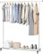 Buzoruil Kleiderständer Standard Rod Einfache Rollen Metall Kleidung Rack Kleidungsstück Rack Organizer Freistehender Aufhänger mit Rädern,Weiß