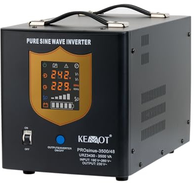Kemot Notstromversorgung PROsinus-3500 Wechselrichter mit Reiner Sinuswelle und Ladefunktion