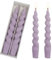 Gedengni lange kerzen Violett- 2Stück- 18.5 x 2 cm Spiralkerzen Stabkerzen Spitzkerzen für Hochzeitsessen schmücken Geschenke für Frauen