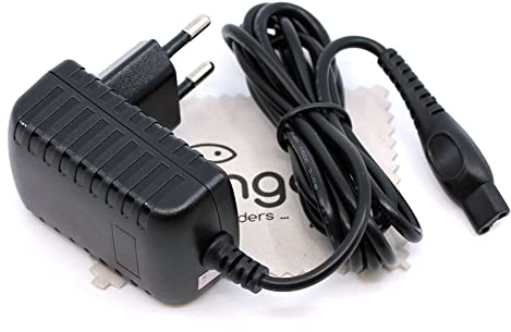 Ladegerät passend für Philips Shaver Series 1000 S1300 S1310 S1320 S1510 S1520, Series 3000 S3350, Series 5000 S5050 (Ersetzt SSW-1789EU) Ladekabel Trimmer, Rasierer mit mungoo Displayputztuch