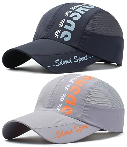 AYPOW 2 Stück Sports Mesh Baseball Cap, Unisex Baseballkappe Outdoor Baseball Cap, Verstellbar Erwachsenen Mütze Sport Cool Mode Baseballmütze für Damen Herren, Masche Baseball Kappe