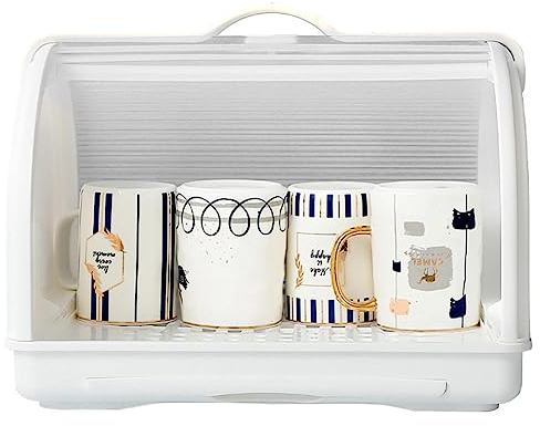 KALWEL,Baby Bottle Rack Dryer,Baby Bottle Drying Rack with Cover,Travel Baby Bottle Drying Rack,Baby Bottle Dryer Rack,180-Degree Front and Rear Opening Lid,Suitable for Bottles,Nipples,Cutlery,Cups