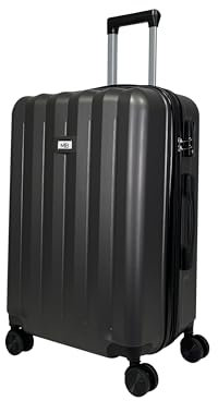 MY TRAVEL BAG ABS Hartschalen-Koffer Trolley Reisekoffer Tasche (Handgepäck-Mittel-Groß-Set) Zwillingsrollen (Anthrazit, Großer Koffer (75cm))