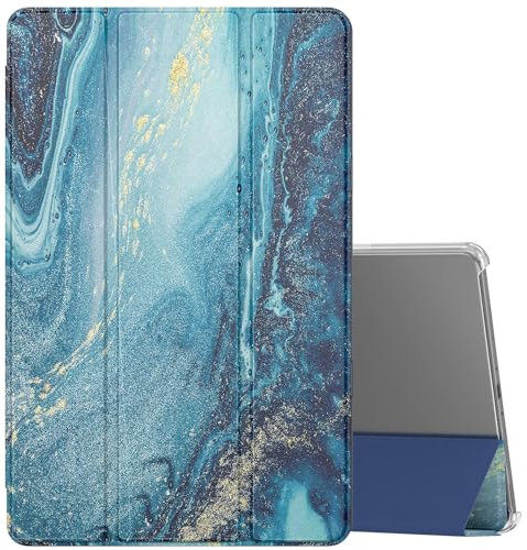 MoKo Case Fits Amazon Fire Max 11 Tablet (13th Gen, 2023 Release) 11 - Slim PU Leather Trifold Stand Cover for Kindle Fire 11 Tablet Frosted Hard Back Shell with Auto Wake/Sleep, Gilding Texture