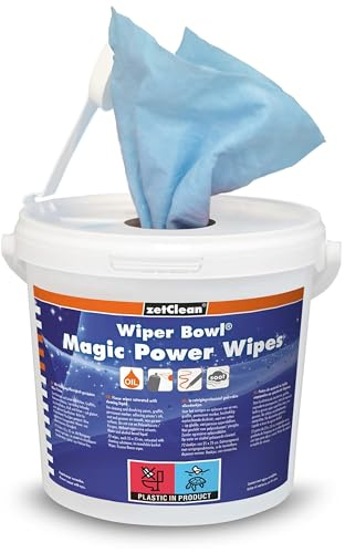 ZVG Wiper Bowl Magic Power Wipes feuchte Reinigungstücher mit der Extra-Kraft gegen hartnäckige Schmierereien im Spendereimer mit 72 Abrisstüchern (1x 72 Tücher)