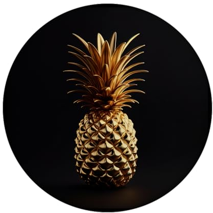 speecheese Goldene Ananas Magnet rund - Luxuriös-Exotisch, Dekoratives Magnet, 1 Stück, Metall