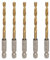 TOP-VIGOR 5Pcs 4mm HSS Hex Shank Twist Drill Bits, High Speed Steel Drill Bit Set 1/4 Inch Shank, Quick Change Drill Bits for Steel, Wood, Plastic, Aluminum
