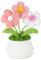 PATIKIL Fiori Uncinetto Vaso, Piante Miniatura Fatte a Mano a Maglia, Fiori Artificiali Pizzo per Regali di San Valentino e Decorazioni per Casa, Ufficio e Tavoli, Rosa Bianco