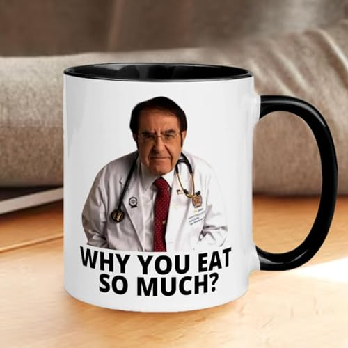 400 ml humorvoller Doktor-Thema-Trinkbecher, motivierender Becher, lustiger Gewichtsverlustbecher, Keramik-Trinkbecher mit ergonomischem Griff, mikrowellengeeignet, Kaffeetasse, Tasse Dr. Now Why You