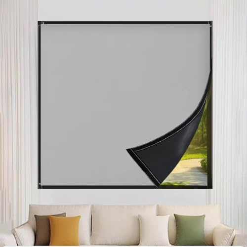 Verdunklungsrollo 65 x 115 cm, Verdunkelung Energiesparend100% Lichtundurchlässig, Abnehmbar Verdunklungsrollo Dachfenster, mit Klettband für Auto Reisen, Grau