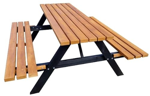 Picknicktisch Jacky mit klappbaren Sitzbänken 180 cm - Kiefernholz