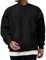 Meilicloth Sweashirts for Men Casual Crewneck Cotton Long Sleeves T Shirt Mens Loose Fit Pullover Sweaters for Mens Sweatshirts No Hood Black Large