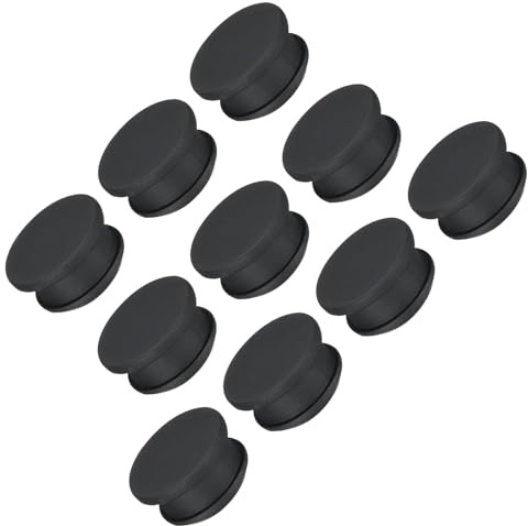 TOP-VIGOR 10Pcs Silicone Snap in Locking Hole Plugs, 17mm Diameter Hole Stoppers, Rubber Panel Seal Cover Flush Type Panel Round for Kitchen Rubber Bulkheads Waterproof Sealing Plugs, Black