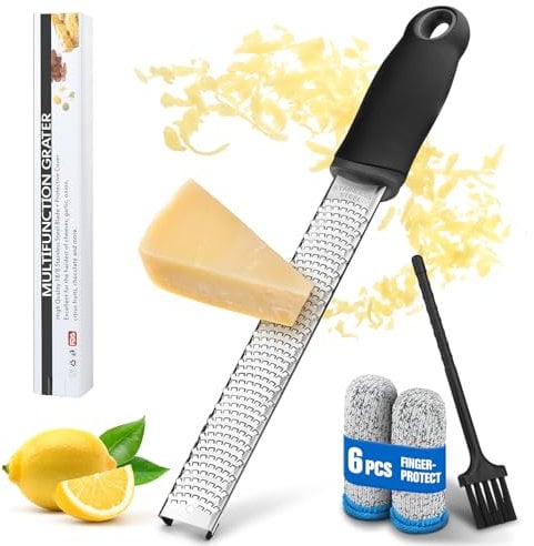 NEUTYPECHIC Zesteur Agrumes Acier Inoxydable, Rapeuse Legume Agrumes Poignée en Plastique Caoutchouc, Rapeuse Fromage Manuelle Passe Lave Vaisselle, Rape Fromage Convient Fromage, Citrons, Fruits