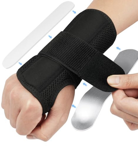 HOTUT Handgelenkstütze,Handgelenkschiene mit Metallschiene,Handgelenk Bandagen,Flexibel und Leicht,Verstellbare Karpaltunnel Stabilisator für Kraftsport,Handschiene für Männer Frauen(L/XL,Rechts)