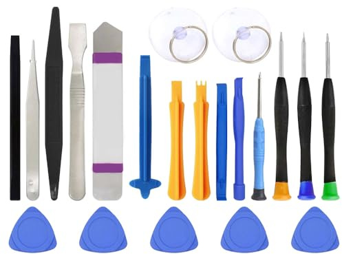 Kit di attrezzi per la riparazione del telefono cellulare, 21 pezzi, strumenti di smontaggio e riparazione professionale, set di cacciaviti di precisione per la rimozione dello schermo del telefono,