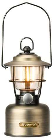 BougeRV Retro Campinglampe aufladbar, LED Campinglampe im Retro-Stil 300 LM, Umgebungslicht Stufenlos Dimmbar, Powerbank-Funktion, Camping Laterne für Camping, Garten, Stromausfällen, Party, Wandern