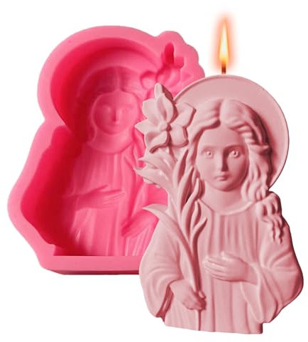 Moldes Para Velas De La Santísima Virgen María,Molde De Silicona Virgen María Para Hacer Velas | Suministros Para Manualidades Con Liberación Fácil Para Escultura En Yeso Y Hormigón
