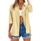 Womens Tops Long Sleeve Casual Button Down Cotton Linen Shirts Solid Color Summer Tshirts V Neck Roll Up Collared Loose Oversized Tees Lightweight Dressy Blouses Office Work Ladies Tunic Tops Yellow