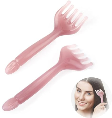 COYUN 2 Pièces Peigne De Massage Peigne Pour Cuir Chevelu Guasha Massage Du Cuir Chevelu Head Isee Hair Peigne Pour Hommes Peigne à Cuir Chevelu Peigne Femme Cinq Griffes Masseur Manquer(Rose)